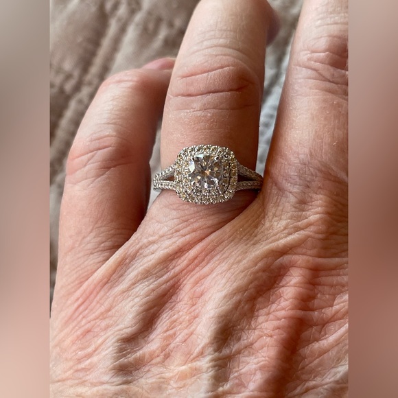 Wedding Set with Sapphire in heavy Pave on this 1ct Engagement Sterling! - Picture 13 of 16